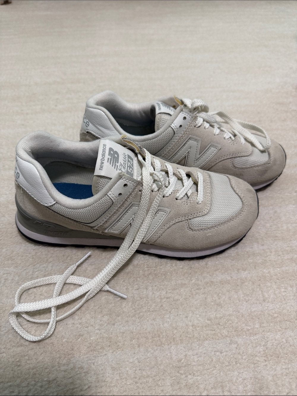 NEW BALANCE NEUTRAL IVORY 574 size 7.5 womens